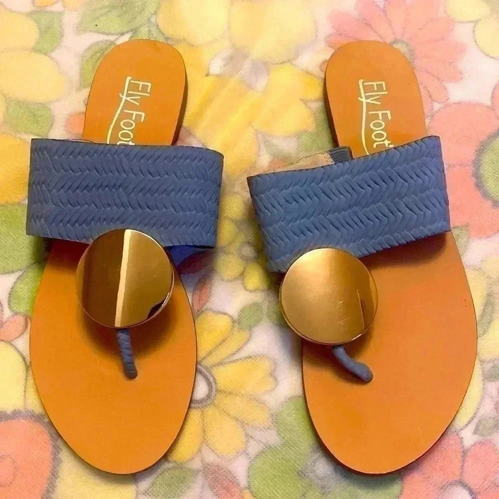 Vegan 🌱 leather flip flops made in Israel 🇮🇱 Brand New from Tel-Aviv